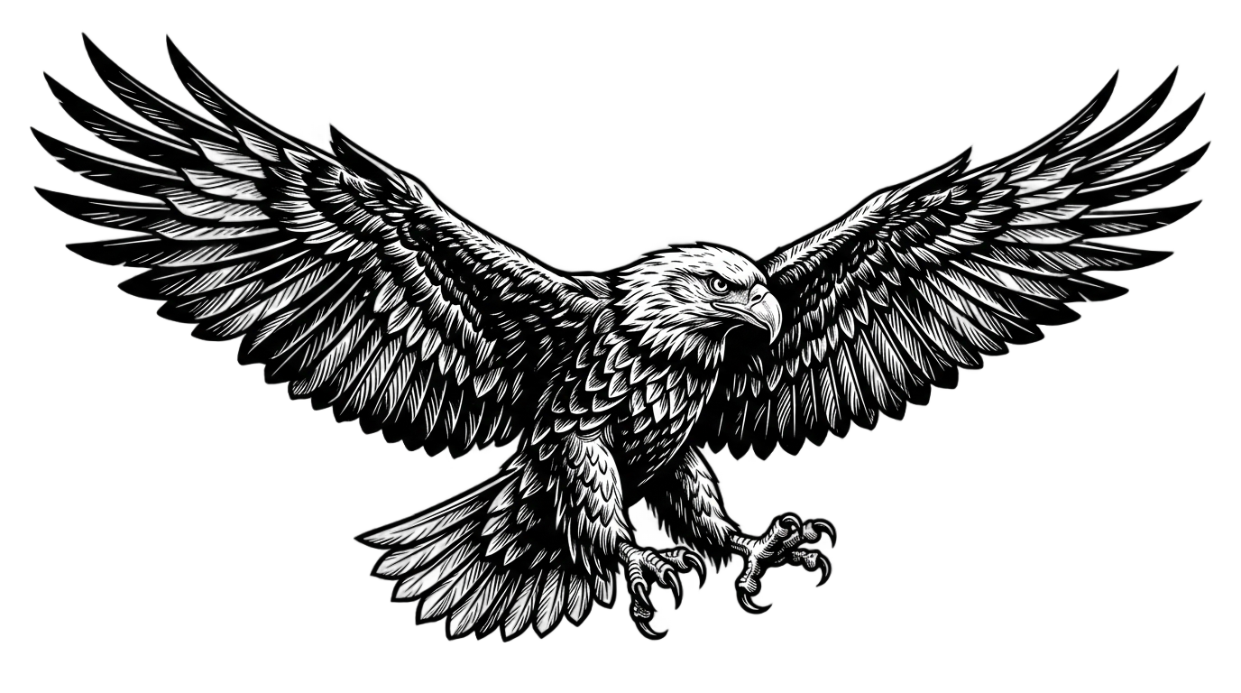 eagle png logo black and white PNG transparent background