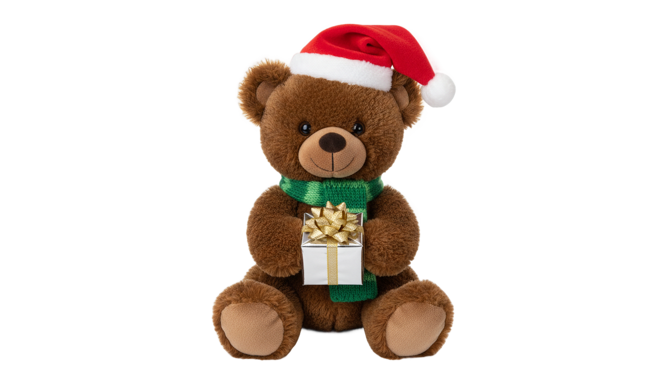 christmas teddy bear png PNG transparent background