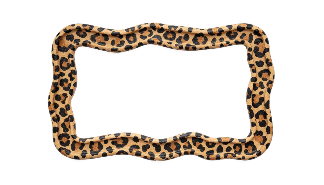 cheetah print border png PNG transparent background
