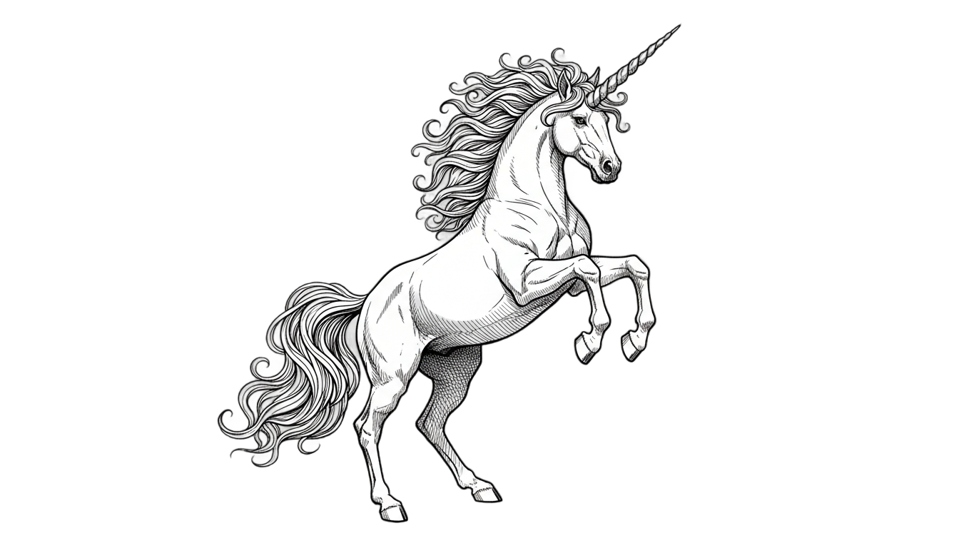 unicorn png black and white PNG transparent background