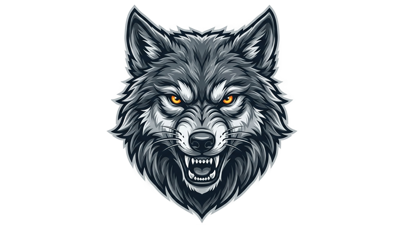 grey wolf logo png PNG transparent background