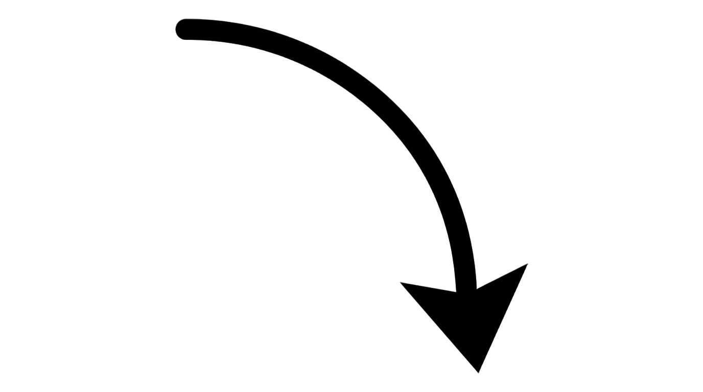 curved down arrow png PNG transparent background