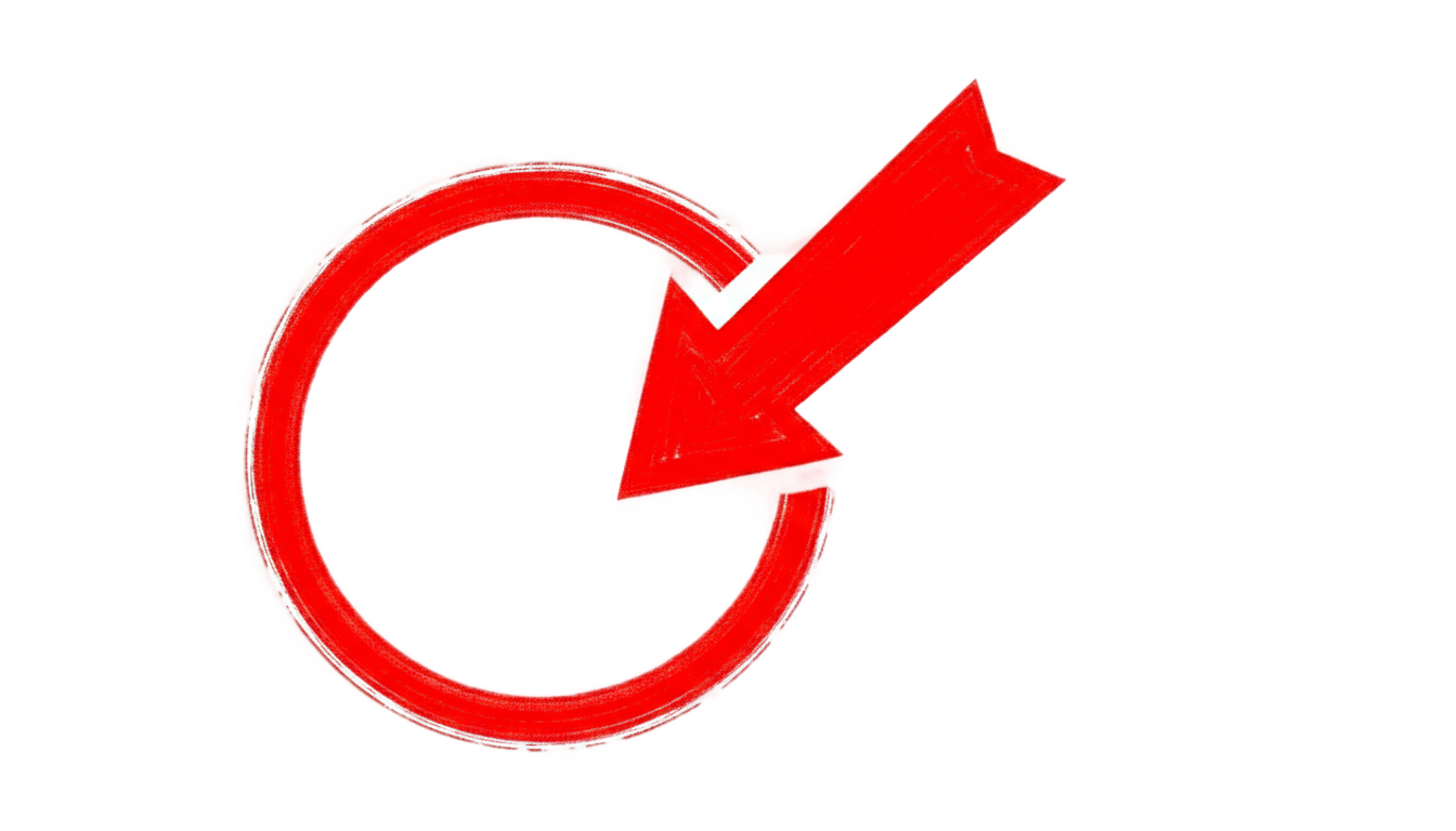 clickbait red circle and arrow png PNG transparent background