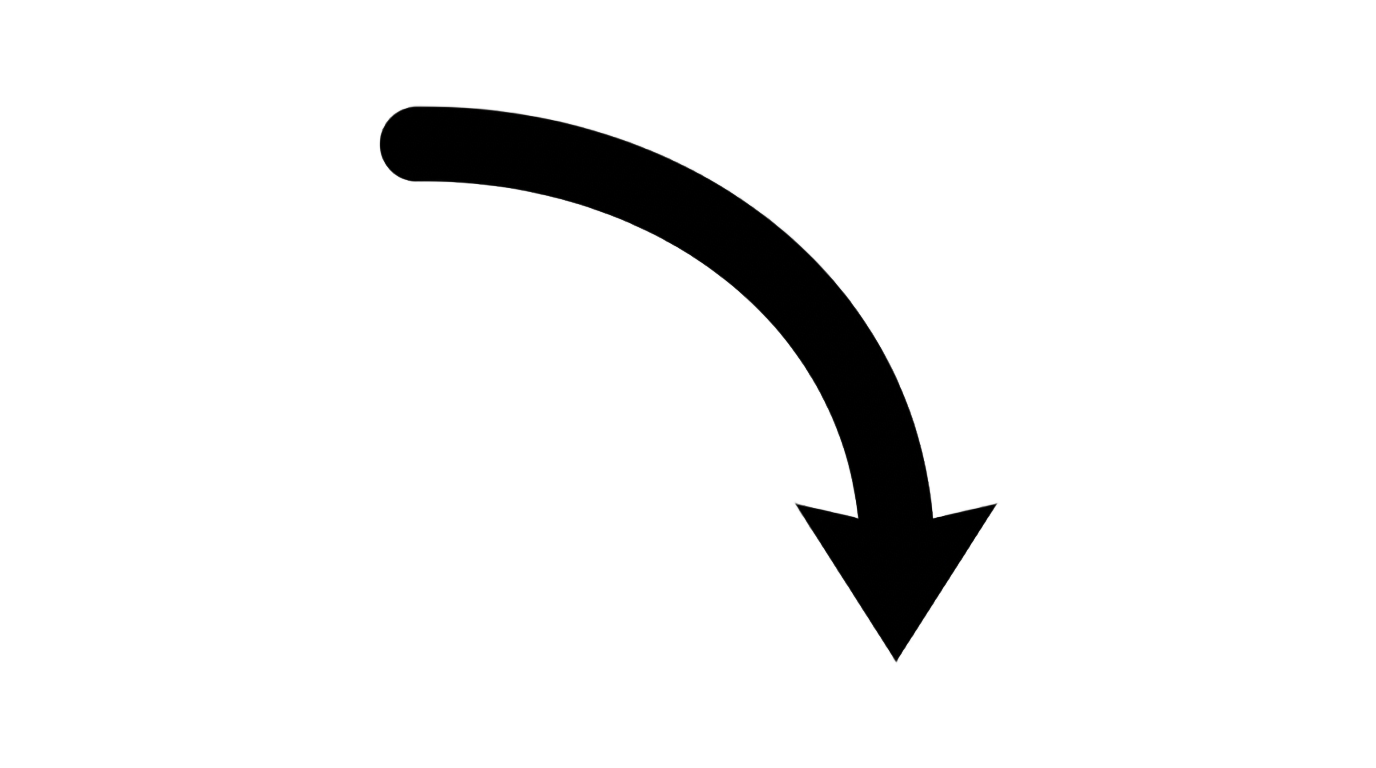 curved down arrow png PNG transparent background