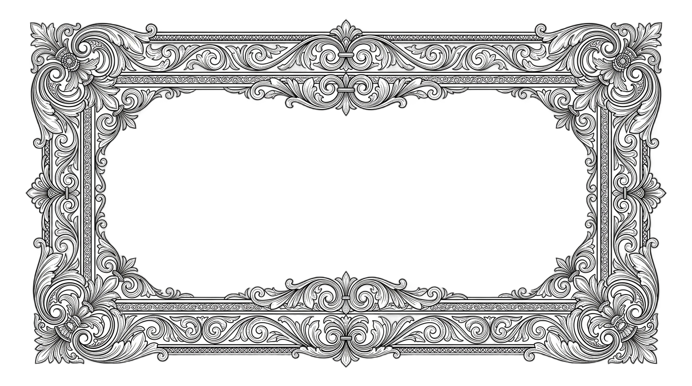 certificate border png black and white PNG transparent background