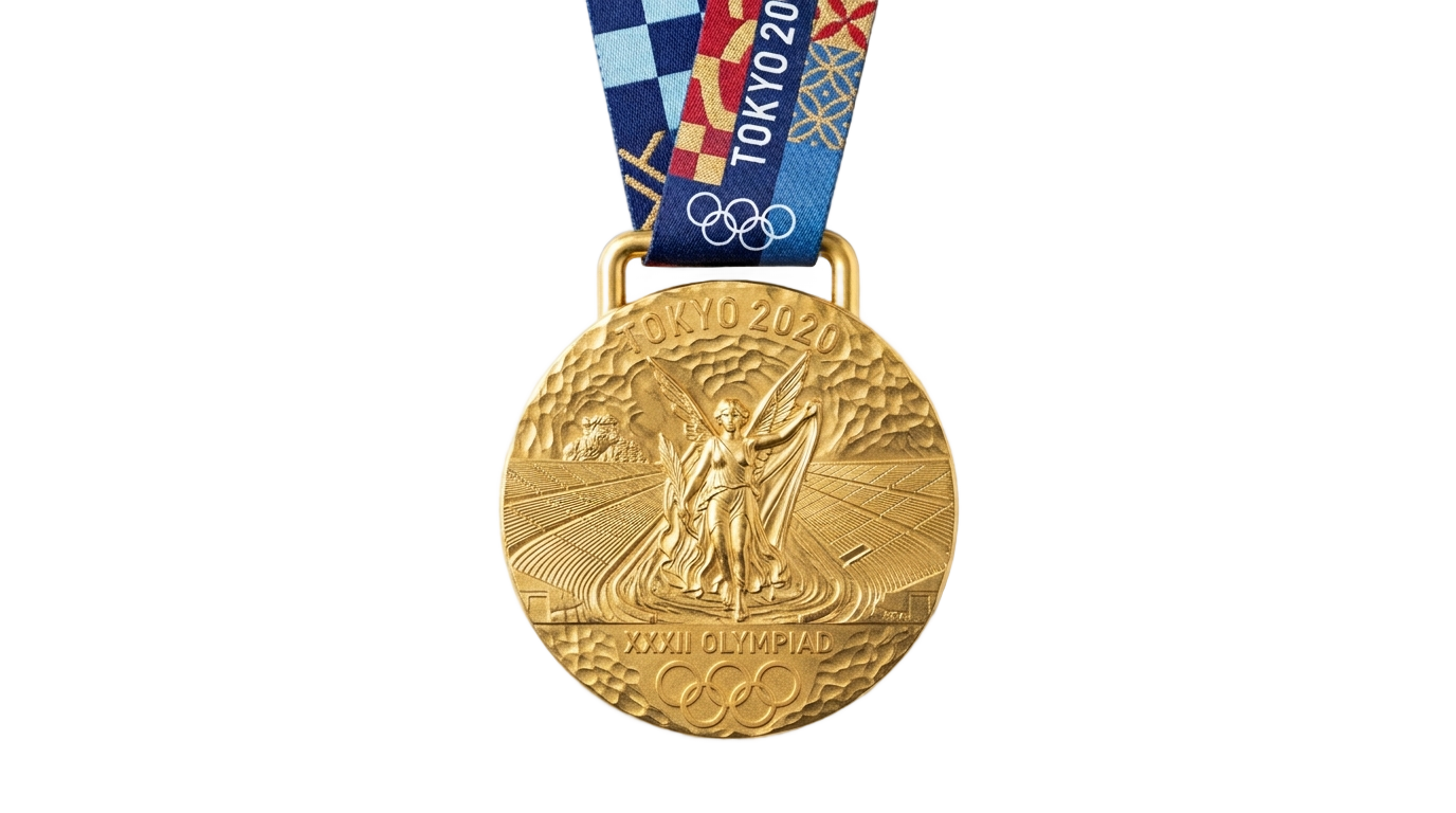 tokyo 2020 gold medal png PNG transparent background