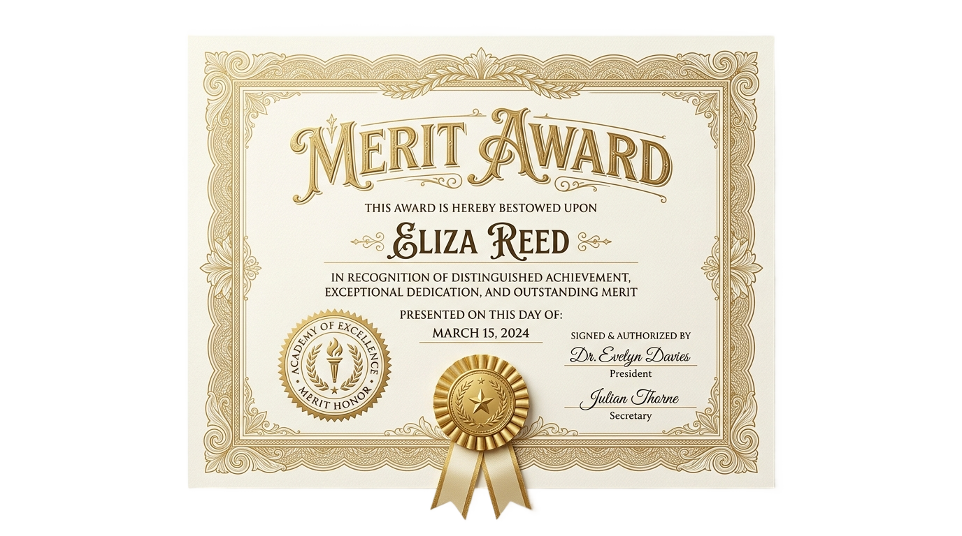 certificate of merit png PNG transparent background