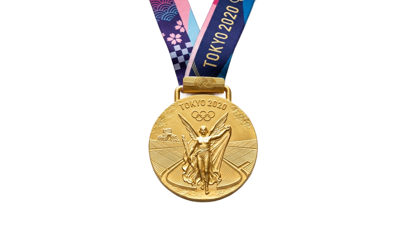 tokyo 2020 gold medal png PNG transparent background