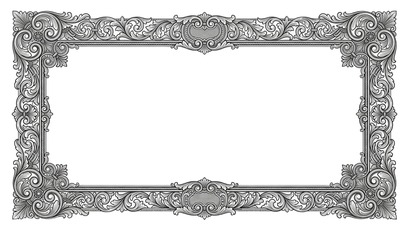 certificate border png black and white PNG transparent background