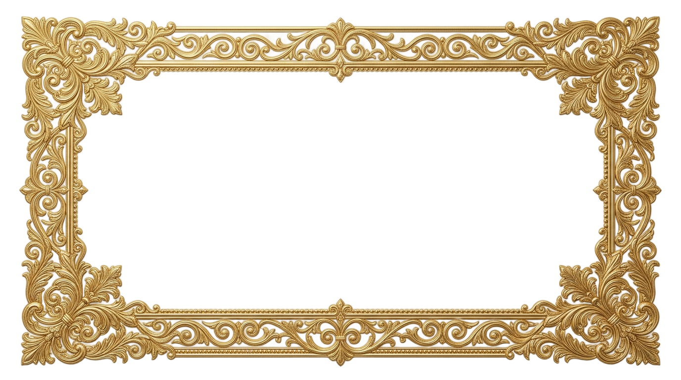 gold certificate frame png PNG transparent background