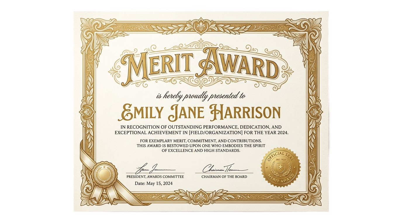 certificate of merit png PNG transparent background