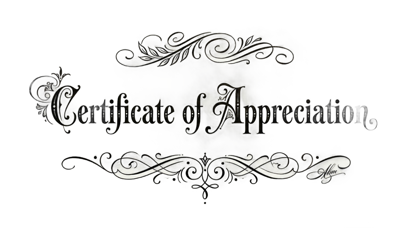 certificate of appreciation text png PNG transparent background