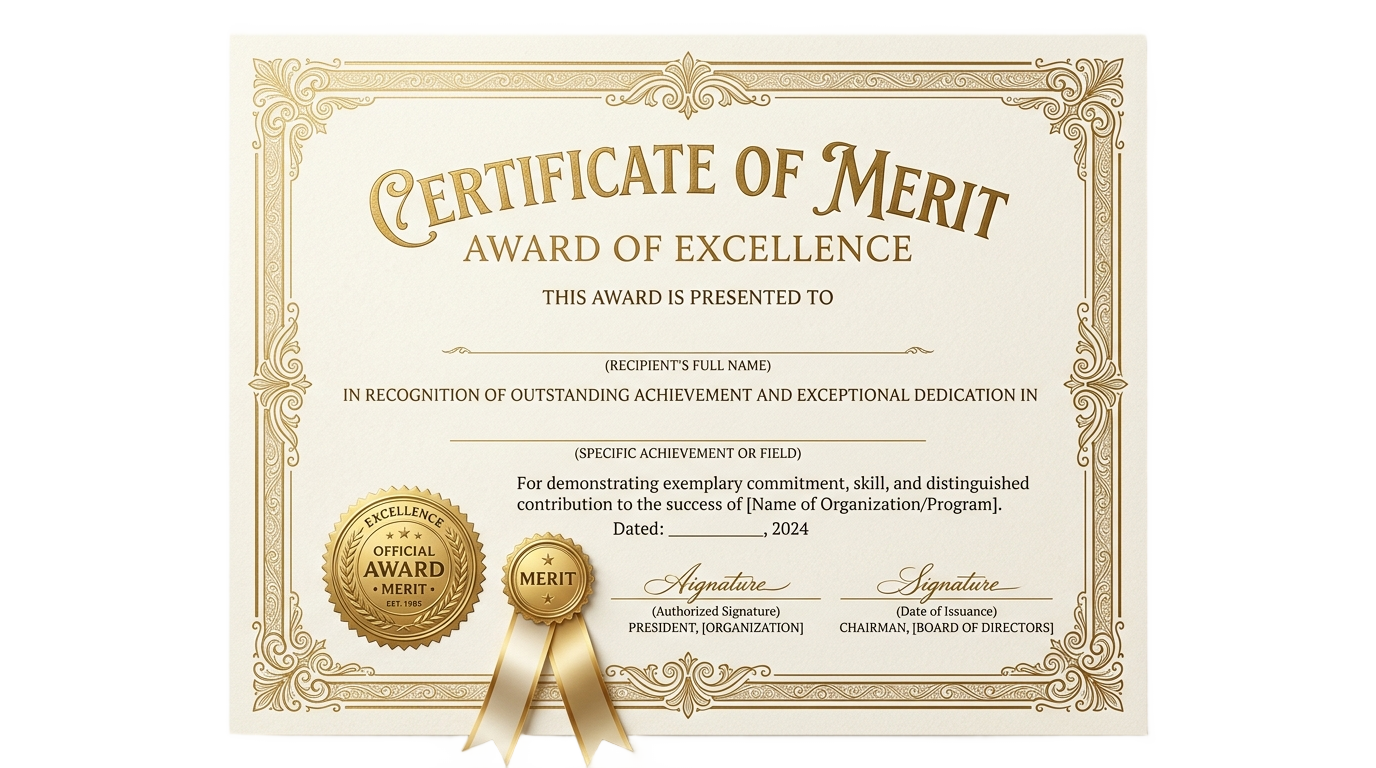 certificate of merit png PNG transparent background