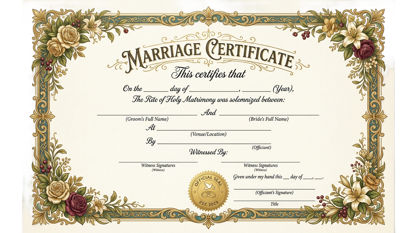 png marriage certificate form pdf PNG transparent background