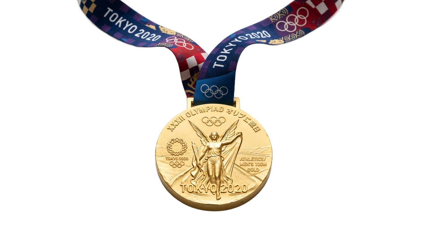 tokyo 2020 gold medal png PNG transparent background