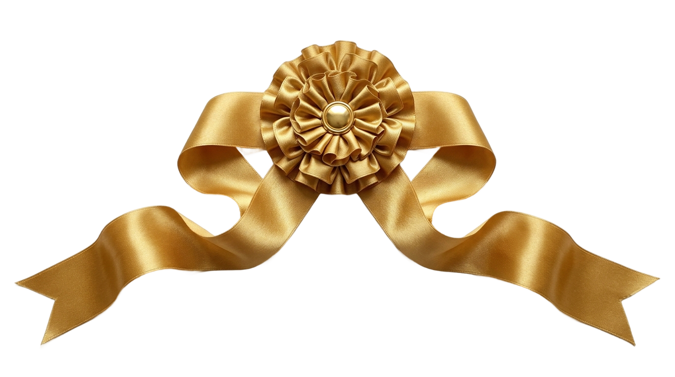 gold ribbon for certificate png PNG transparent background