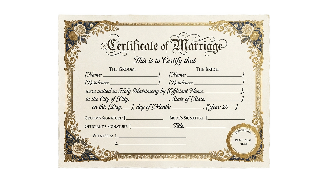 png marriage certificate form pdf PNG transparent background