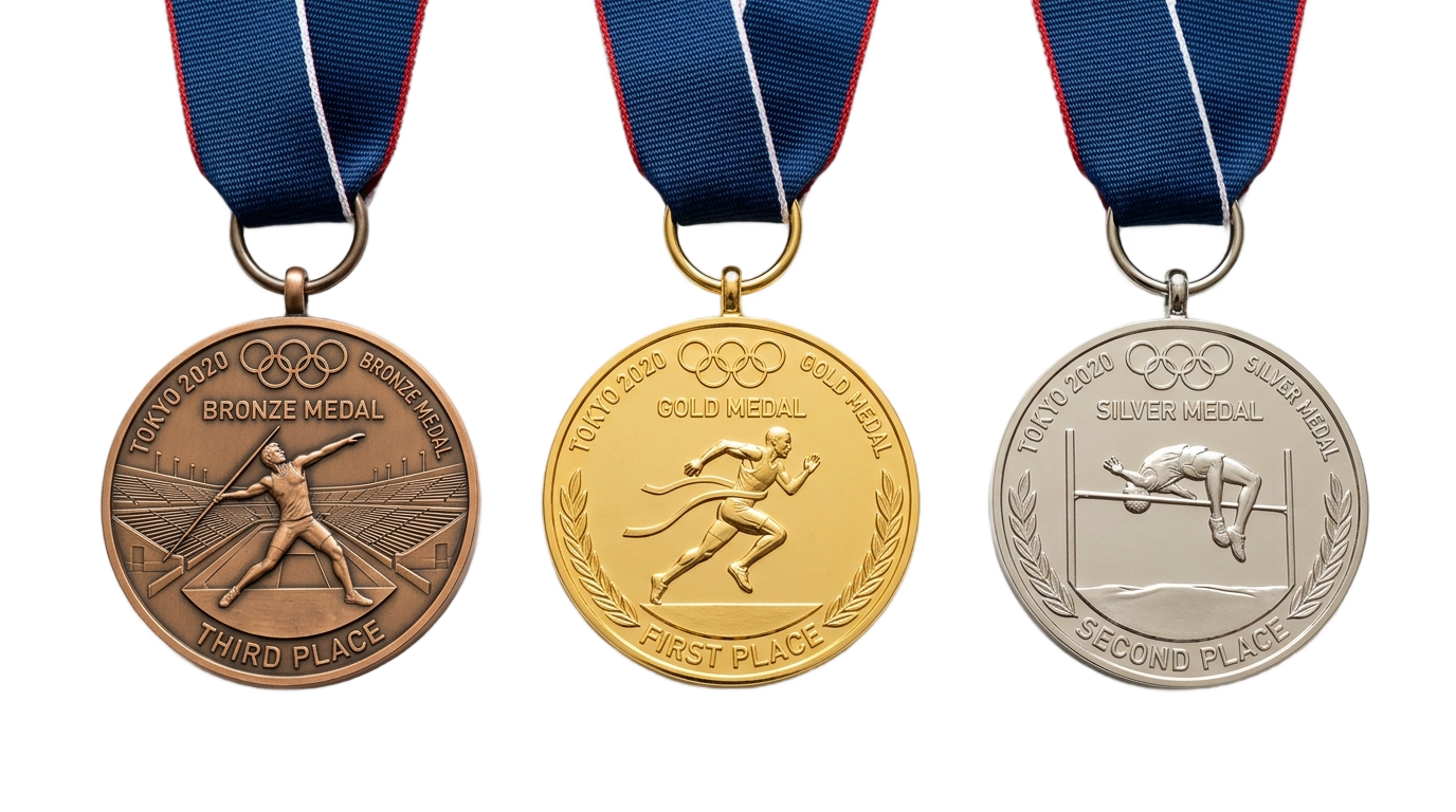 gold silver bronze medal png PNG transparent background