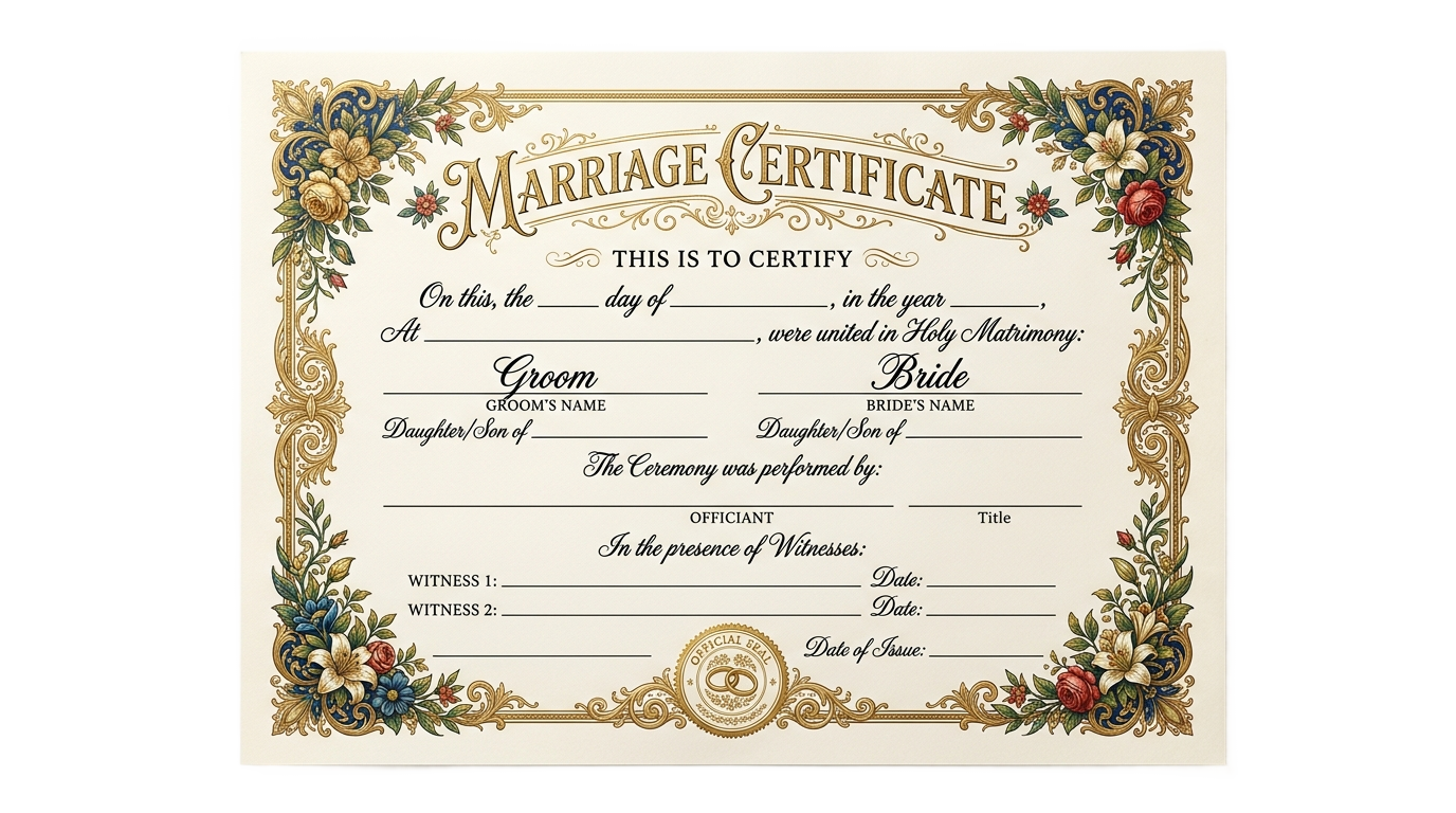 png marriage certificate form pdf PNG transparent background