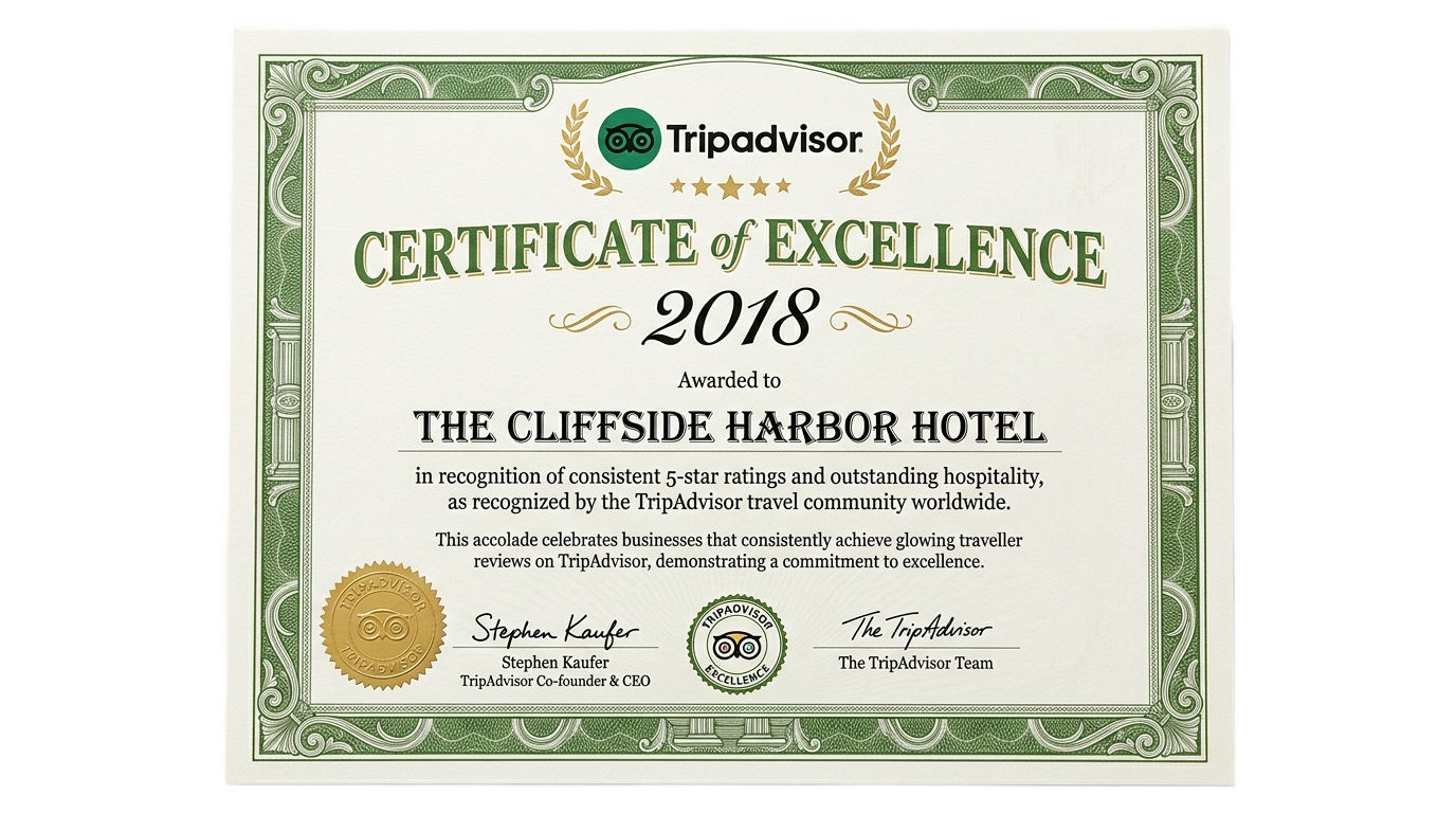 certificate of excellence tripadvisor 2018 png PNG transparent background