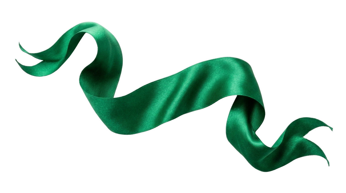 green ribbon banner png PNG transparent background