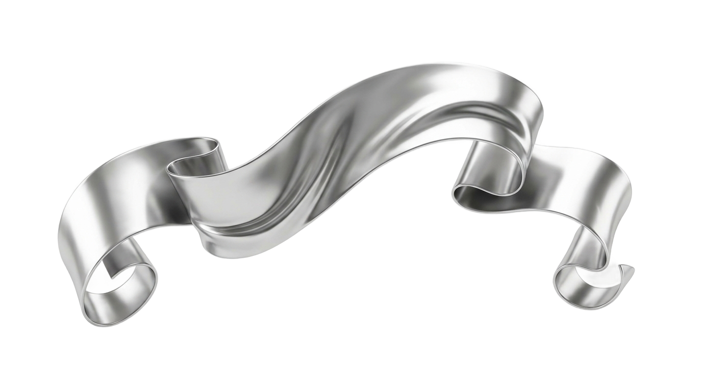 silver ribbon banner png PNG transparent background