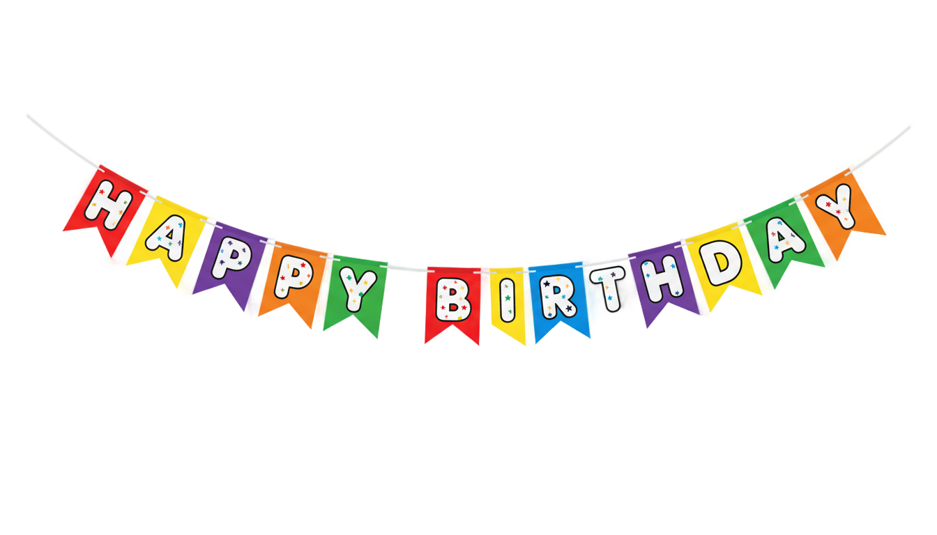 happy birthday banner png PNG transparent background
