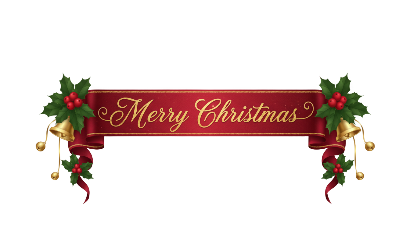 merry christmas banner png PNG transparent background