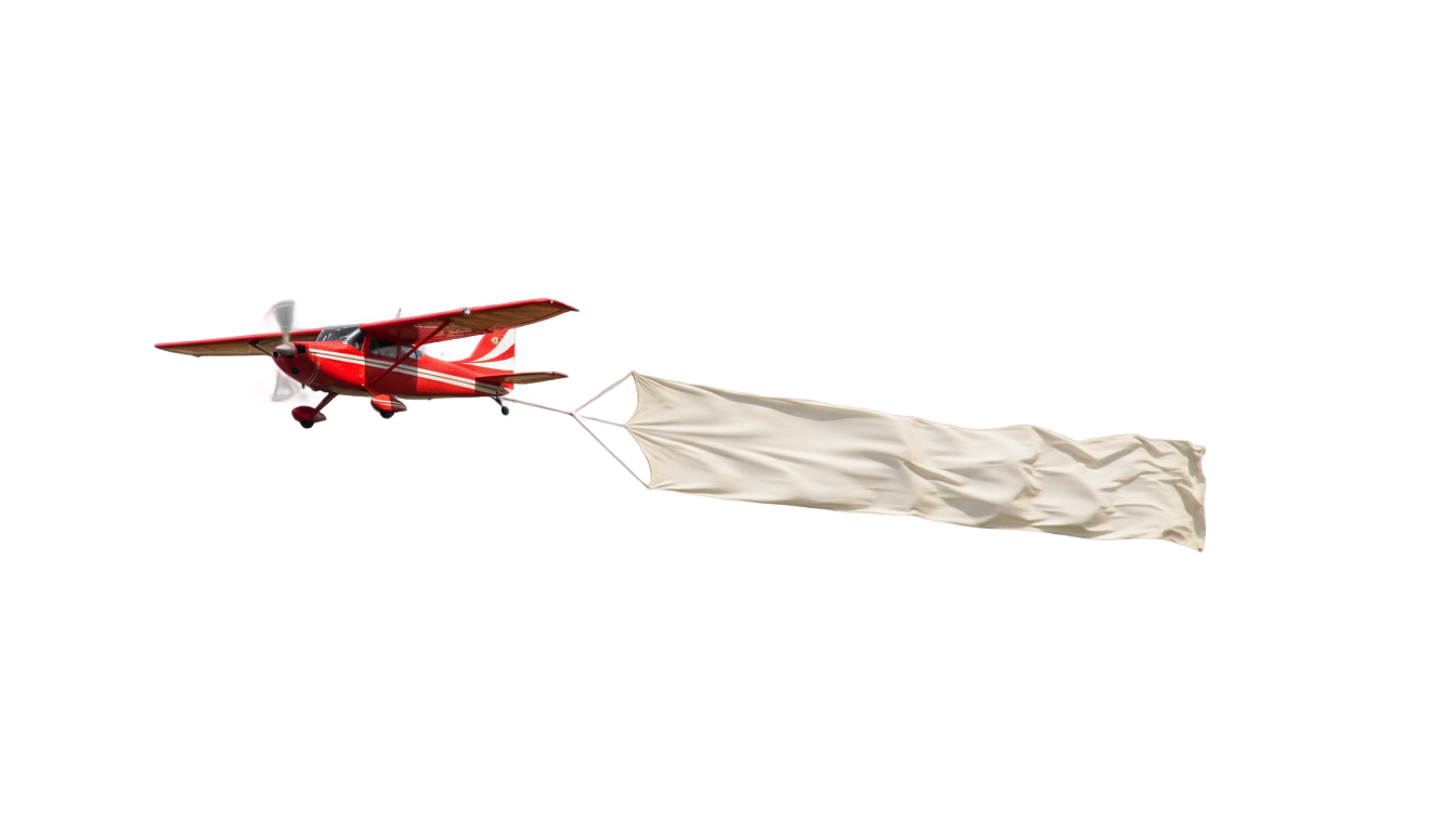 plane pulling banner png PNG transparent background