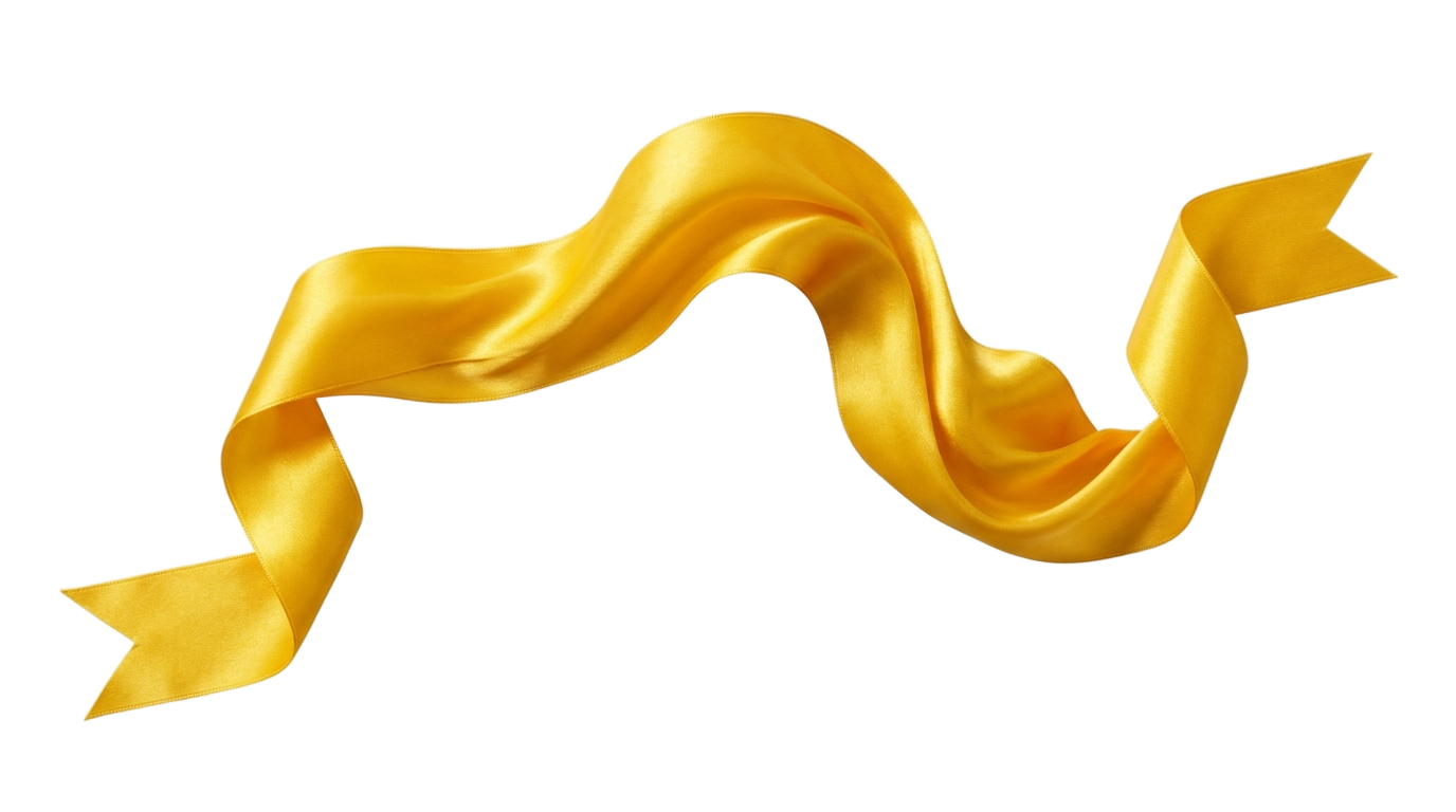 yellow ribbon banner png PNG transparent background