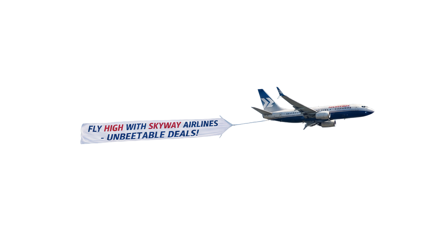 real plane with banner png PNG transparent background