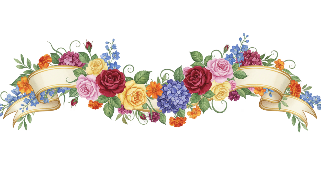 flowers banner png PNG transparent background
