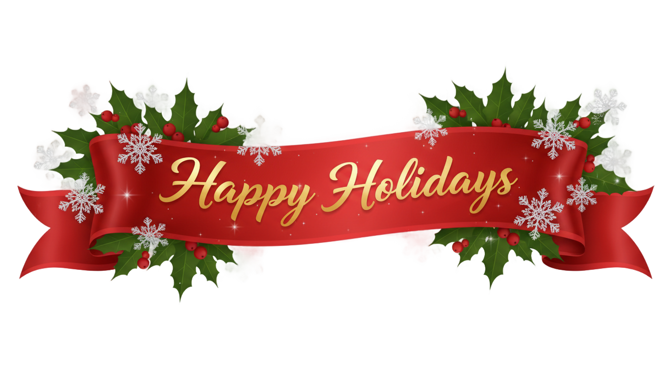 happy holidays banner png PNG transparent background