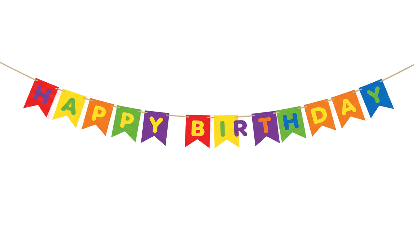 happy birthday banner png PNG transparent background