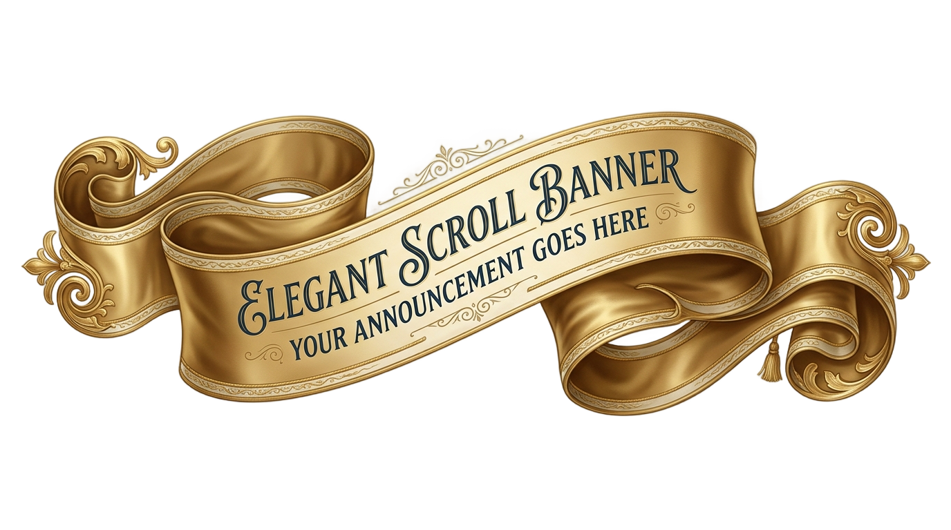 ribbon scroll banner png PNG transparent background