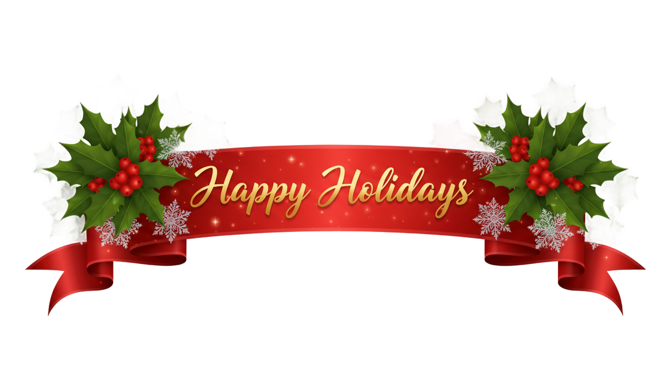 happy holidays banner png PNG transparent background