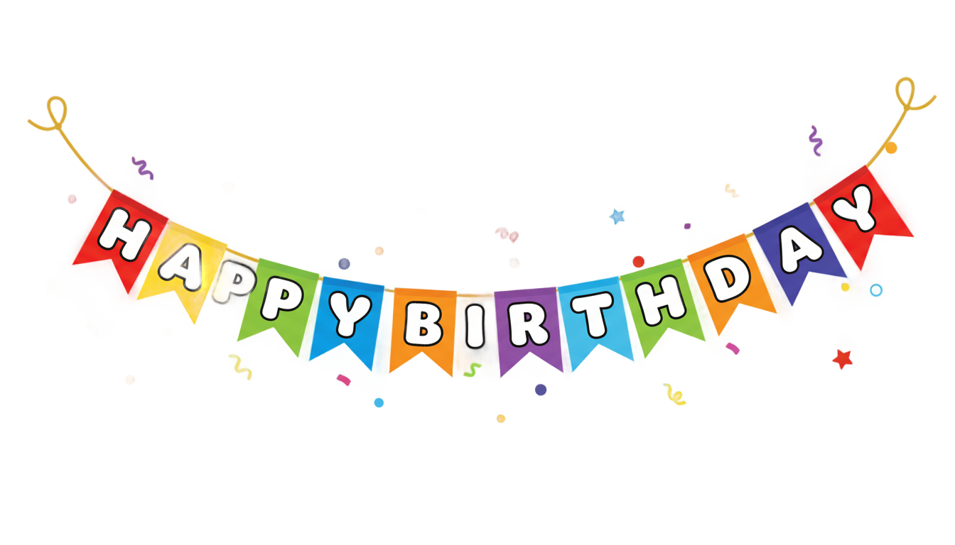 happy birthday banner png PNG transparent background