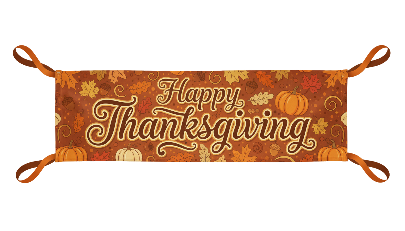 happy thanksgiving banner png PNG transparent background