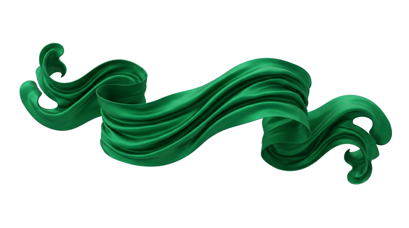 green ribbon banner png PNG transparent background