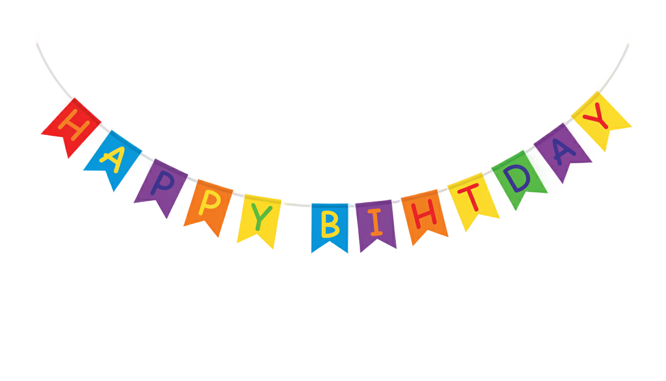 happy birthday banner png PNG transparent background