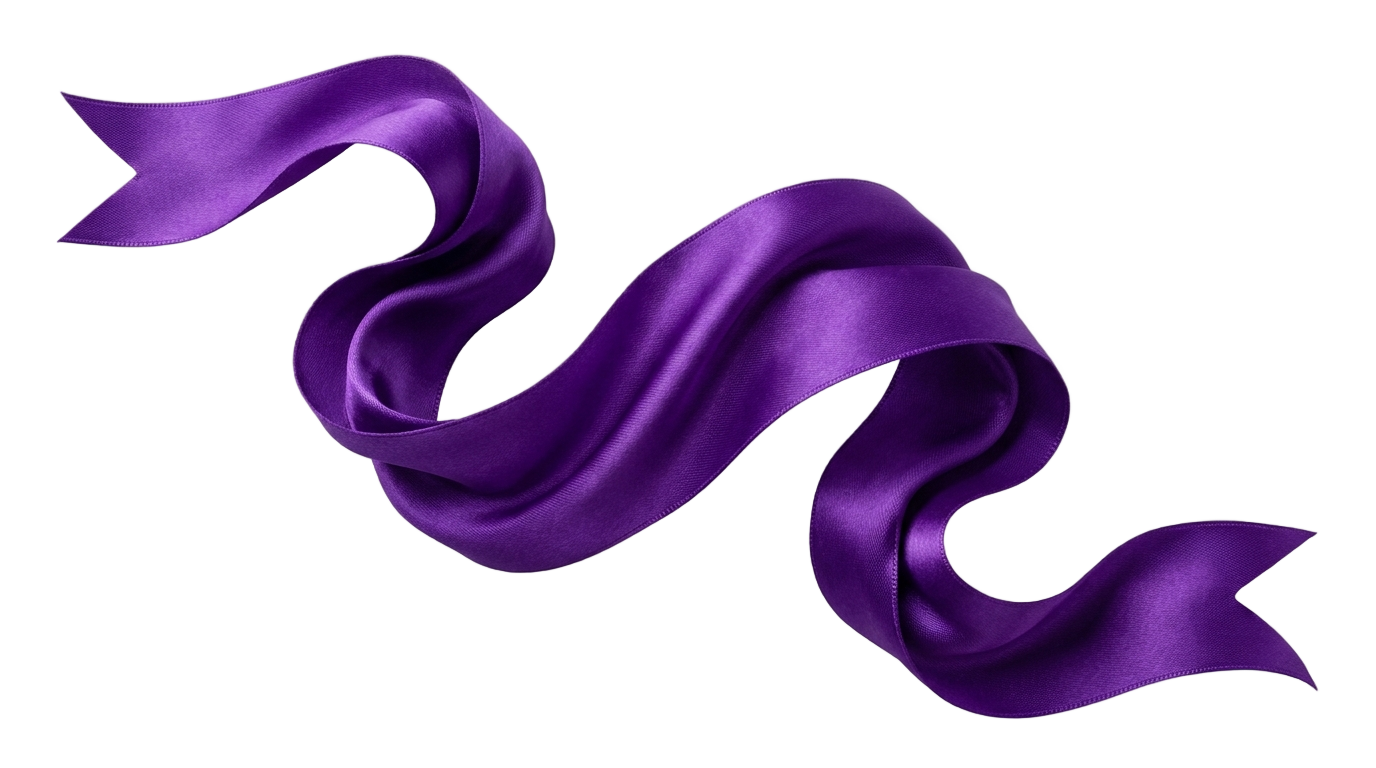 purple ribbon banner png PNG transparent background