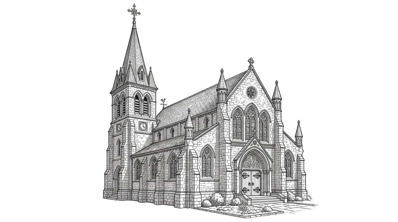 church sketch png PNG transparent background