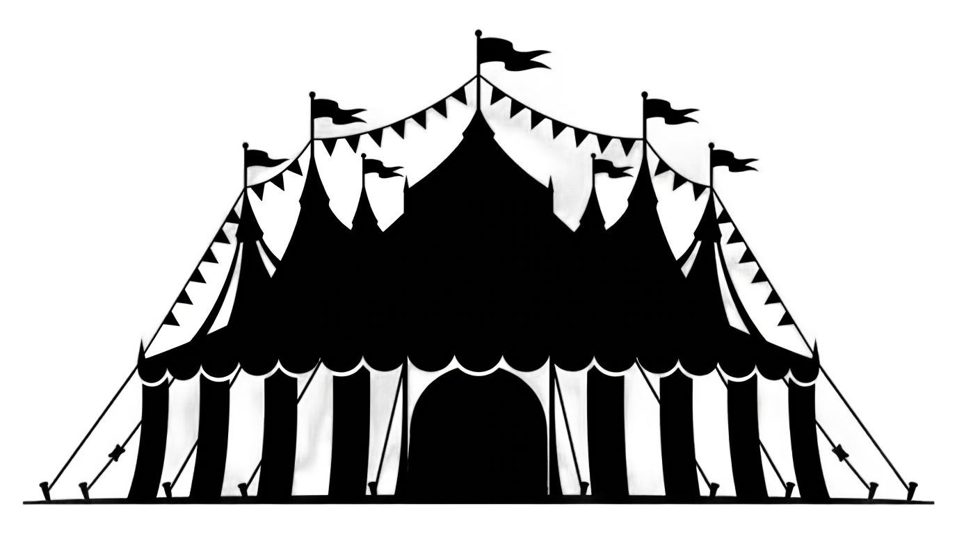 circus tent silhouette png PNG transparent background