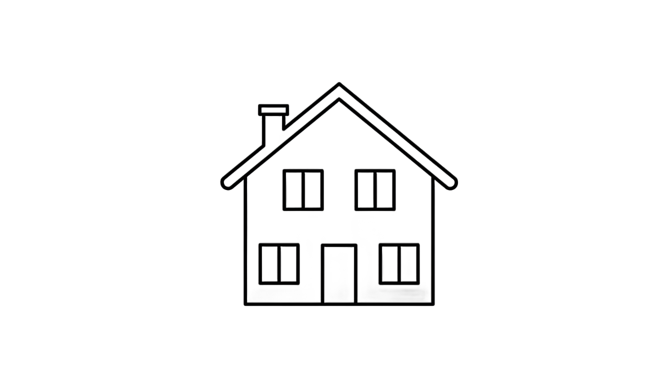 house png black and white PNG transparent background