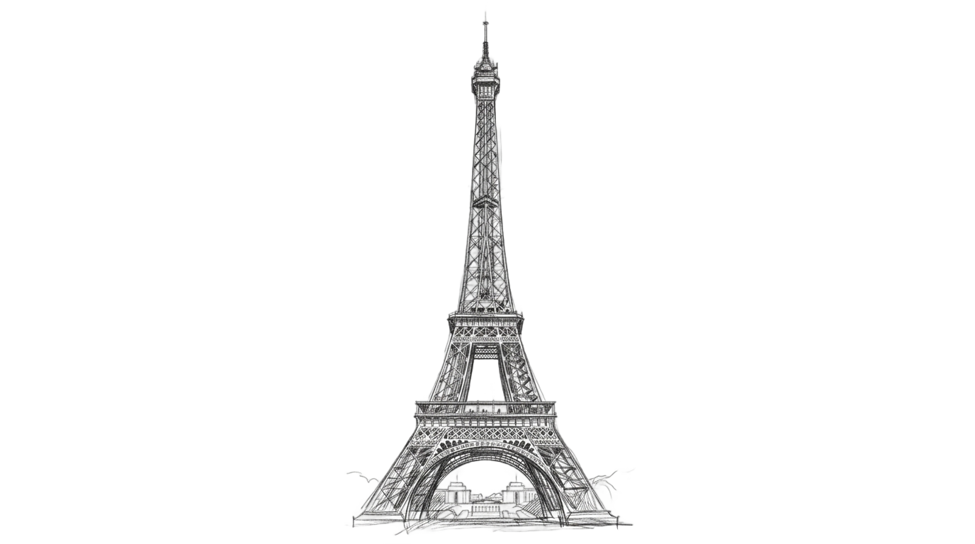 eiffel tower sketch png PNG transparent background