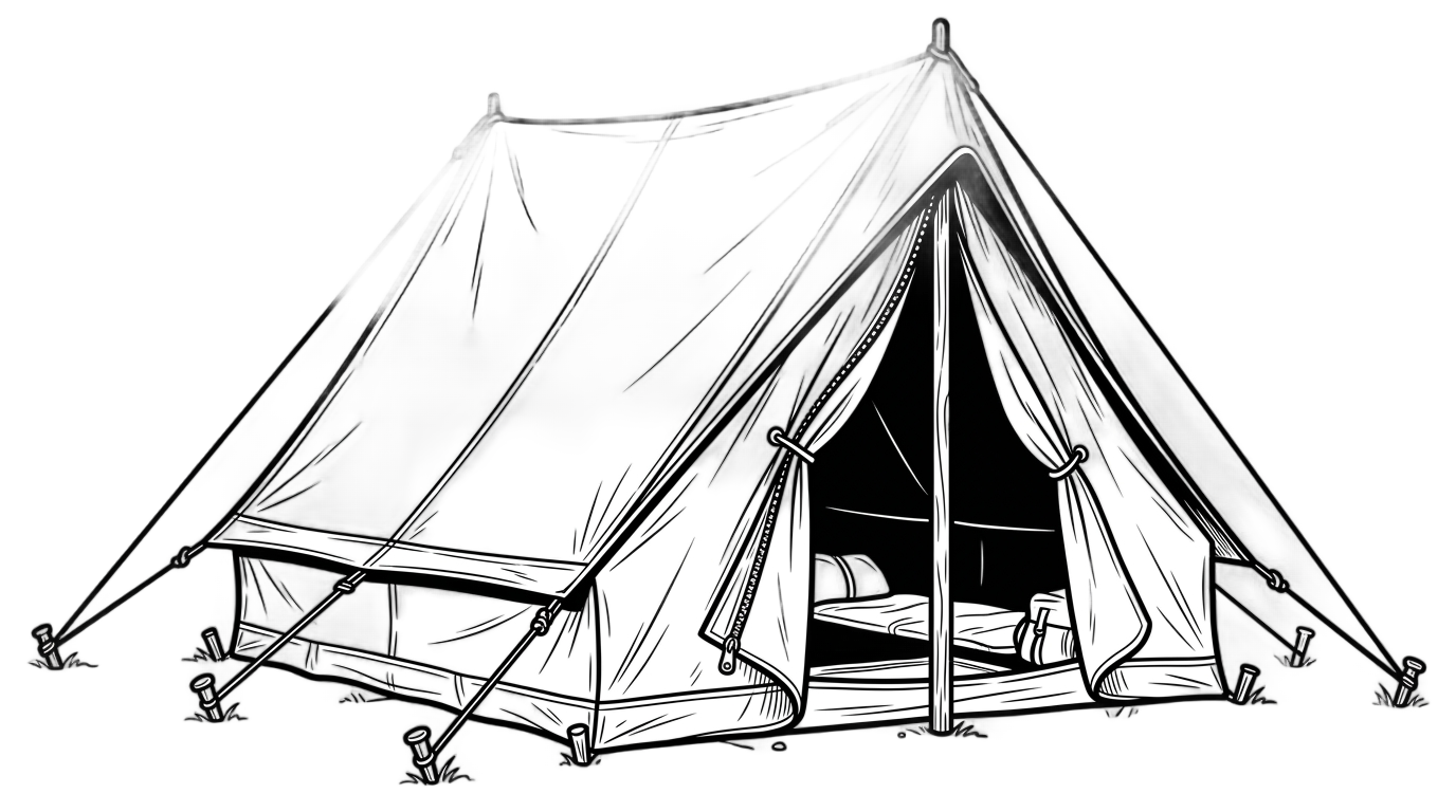 tent png black and white PNG transparent background