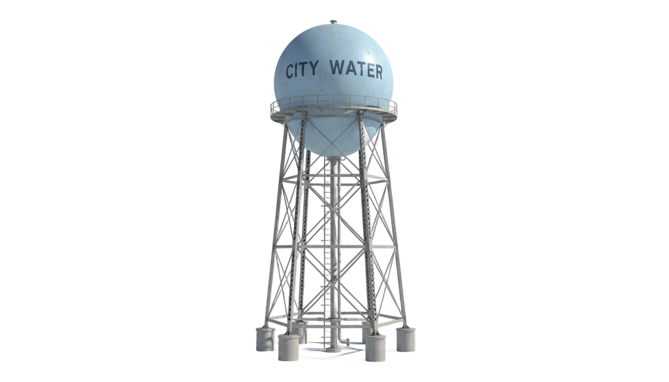 water tower silhouette png PNG transparent background