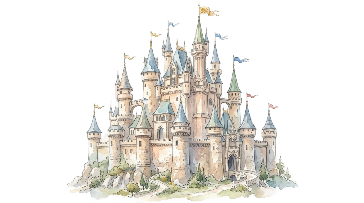 watercolor castle png PNG transparent background