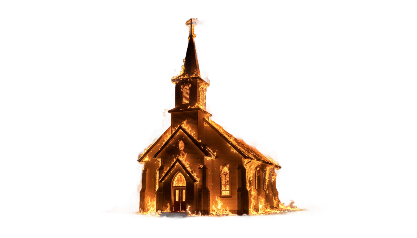 burning church png PNG transparent background