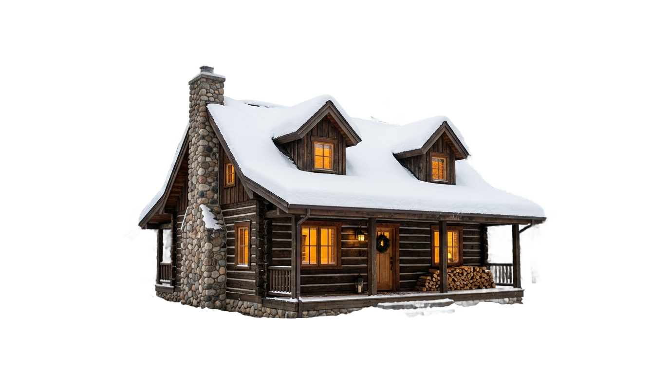 winter cabin png PNG transparent background